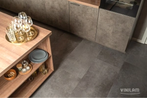 Фото Виниловая плитка Vinilam Ceramo Stone WPC 71610 Цемент Стальной 