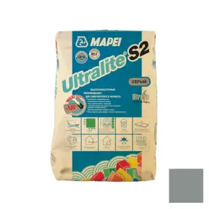 Клей для плитки Mapei UltraLite S2 C2E серый