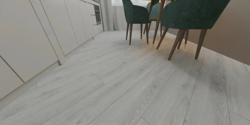 SPC кварцвинил Salag Wood Savor в интерьере кухни