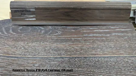 Плинтус Royce 818 Дуб Гартвис (58 mm) + Линолеум Idille Nova Tango 3